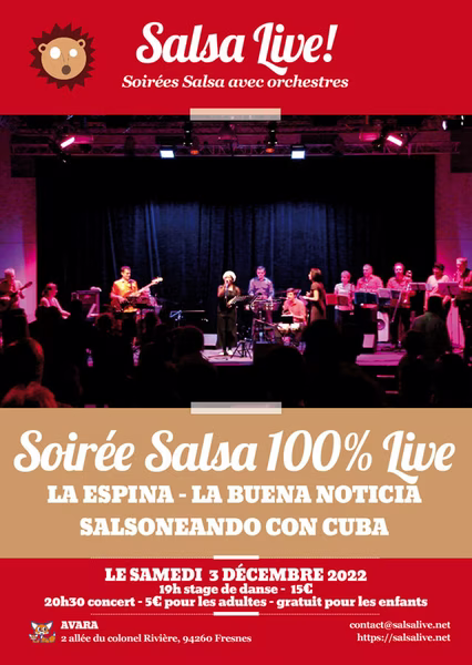 Soirée Salsa dansante à l'Avara avec l'orchestre La Espina