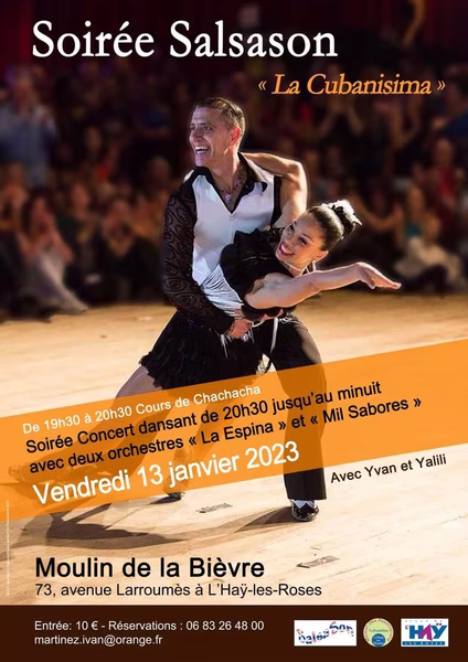 Soirée Salsa dansante au Moulin de la Bièvre avec l'orchestre La Espina