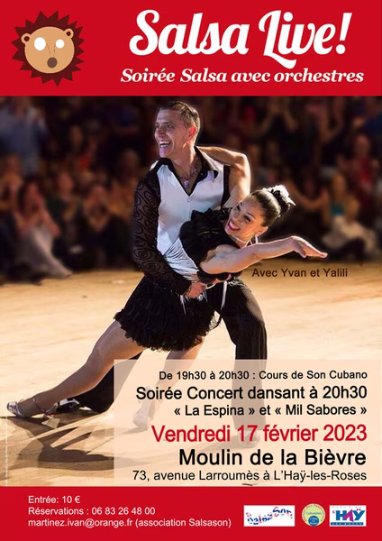 Soirée Salsa avec l'orchestre La Espina au Moulin de la Bièvre à L'Haÿ-les-Roses