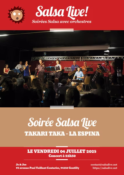 Soirée Salsa dansante avec l'orchestre La Espina et l'association Takari Taka